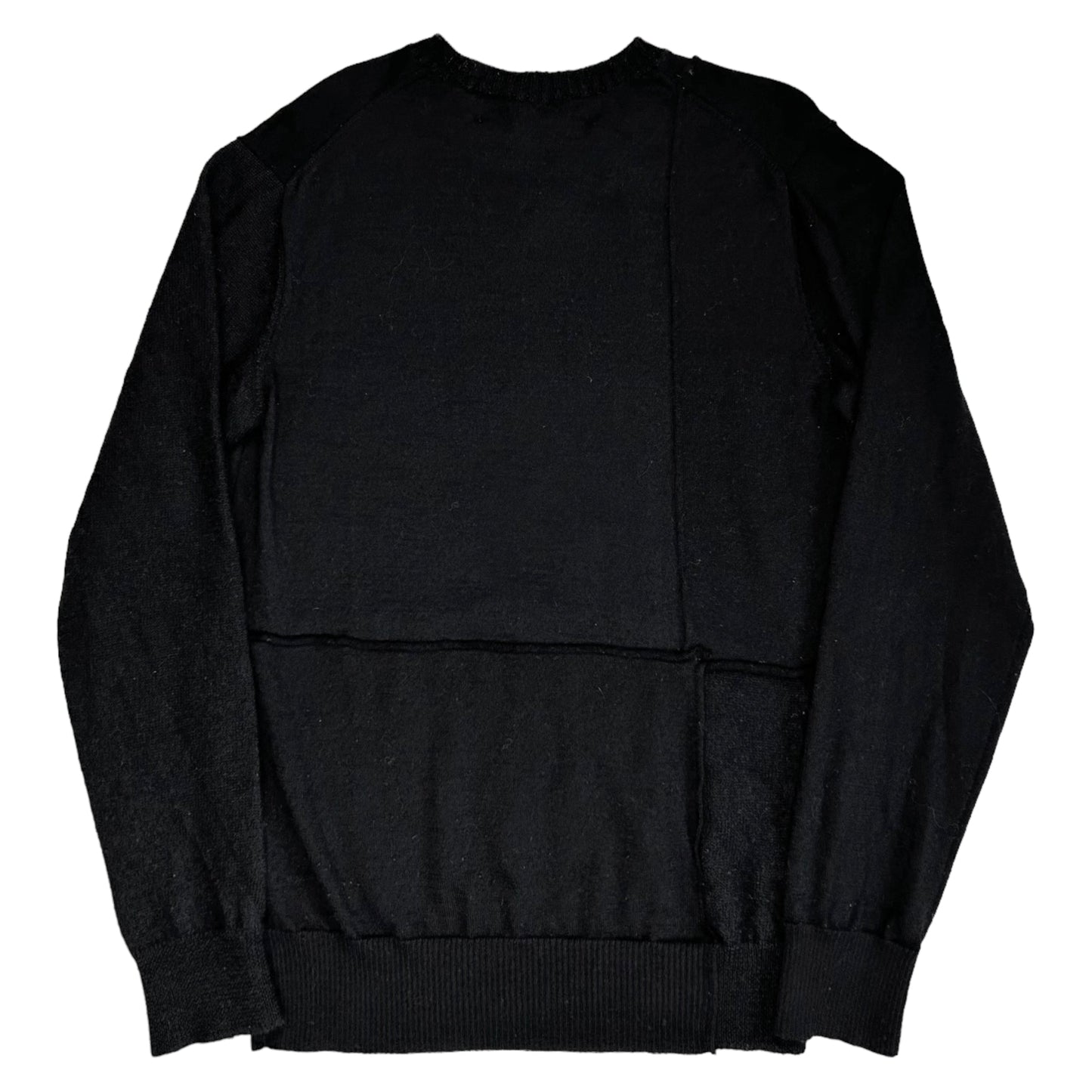 Comme Des Garcons Homme Patchwork V-Neck Wool Sweater - AW06