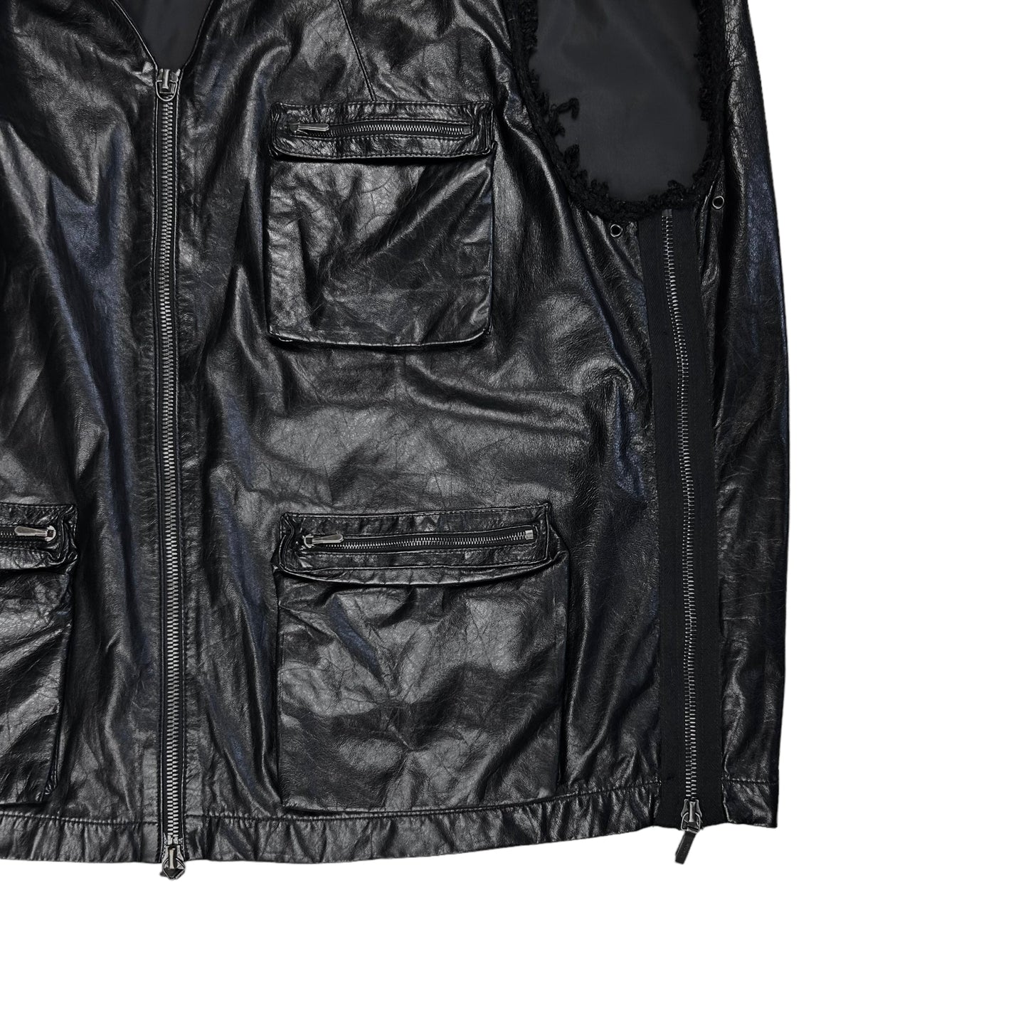 Jil Sander Leather Cargo Zip Vest - SS07