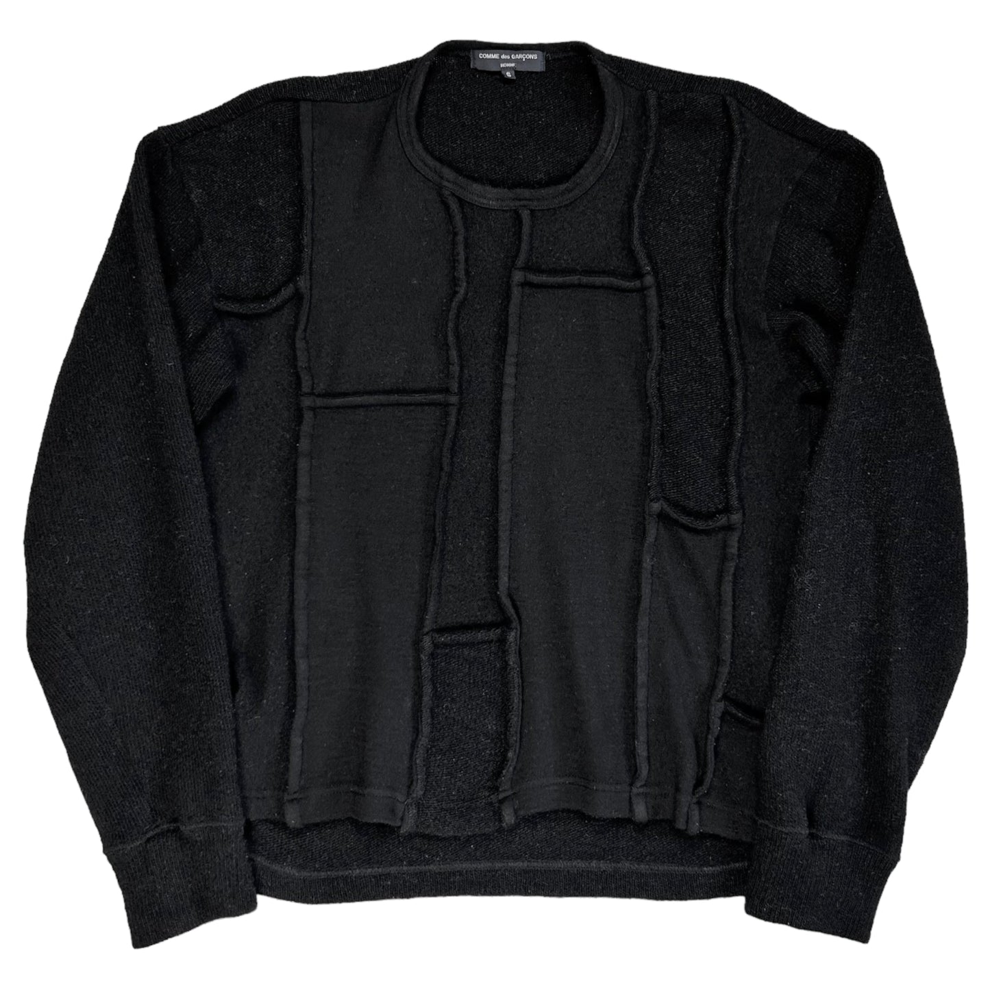 Comme Des Garcons Homme Cropped Patchwork Knit Sweater - AW06