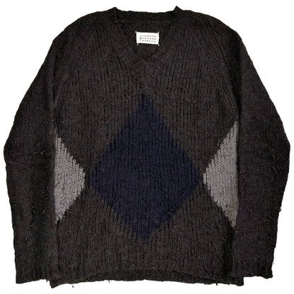 Maison Martin Margiela Argyle Grunge Knit Sweater - AW08