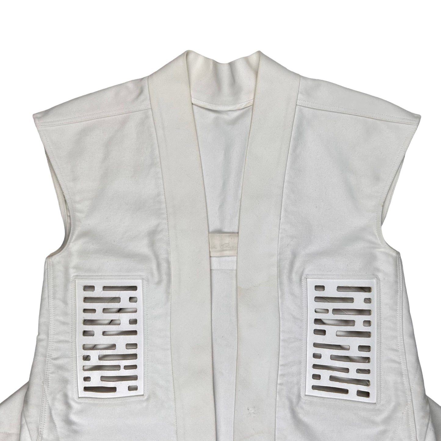 Rick Owens Vicsious Laser Cut Leather Patch Vest - SS14