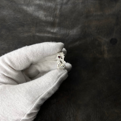 Crater Peridot, Gamet & Aquamarin Stone Ring