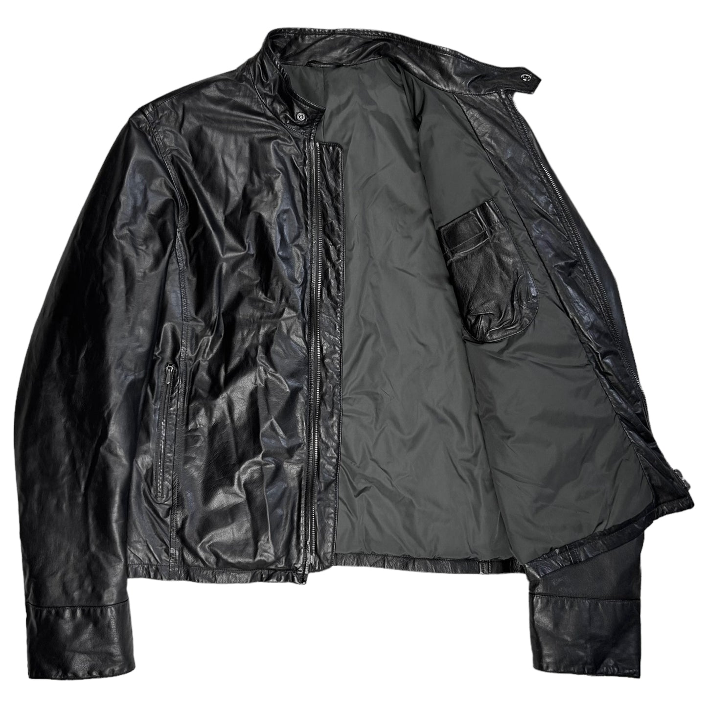 Jil Sander Cropped Padded Leather Jacket