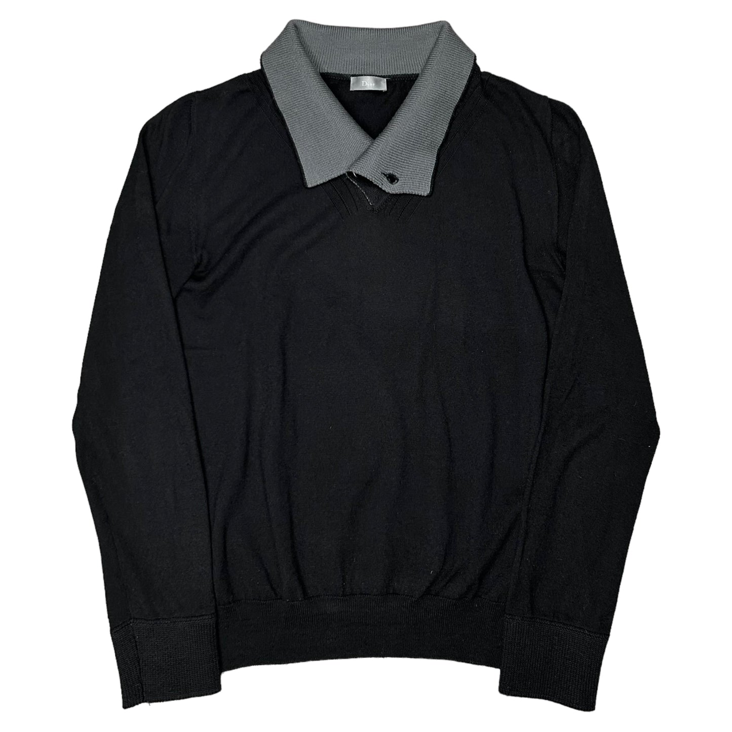 Dior Homme Buttoned Fold Neck Wool Sweater - AW09