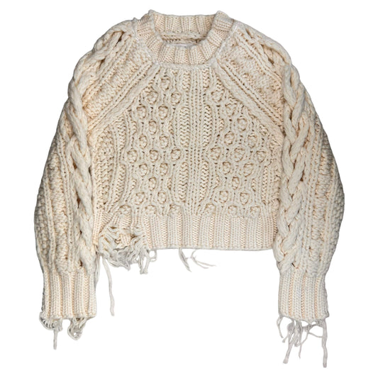 MM6 Maison Margiela Chunky Destroyed Cable Knit Sweater - AW21