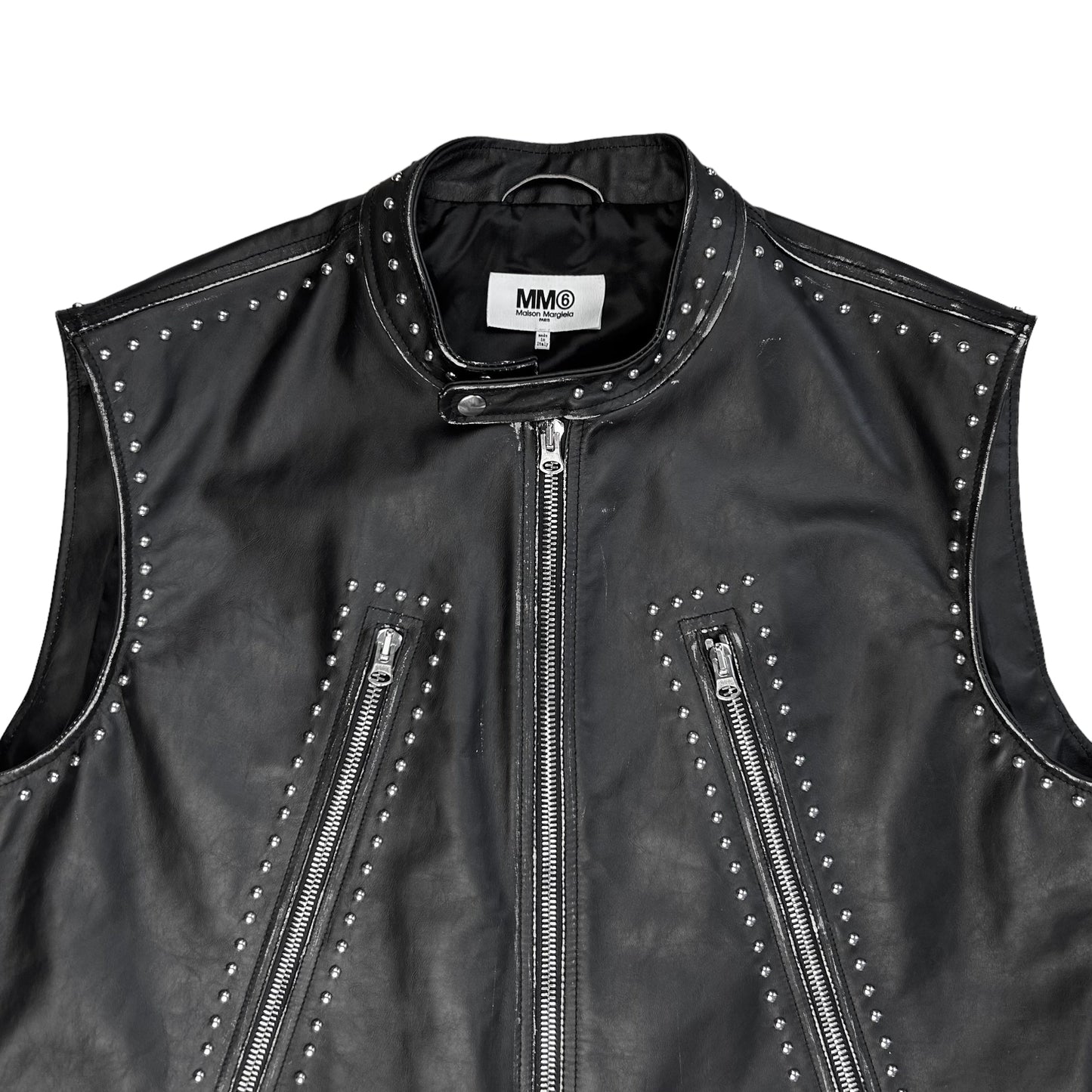 Maison Margiela MM6 Studded Leather Vest - AW22