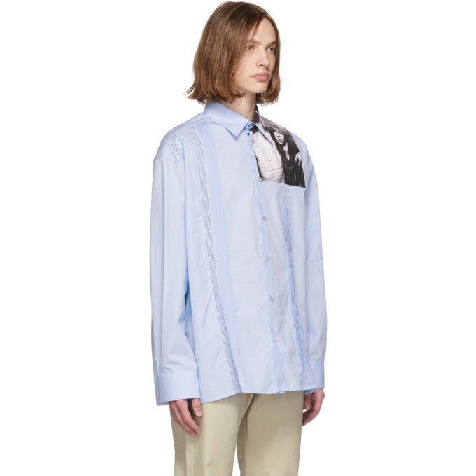 Raf Simons Pleated Photo Print Shirt - SS19