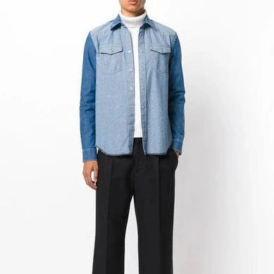 Maison Margiela Two Tone Patchwork Denim Shirt - SS17