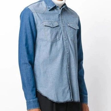 Maison Margiela Two Tone Patchwork Denim Shirt - SS17