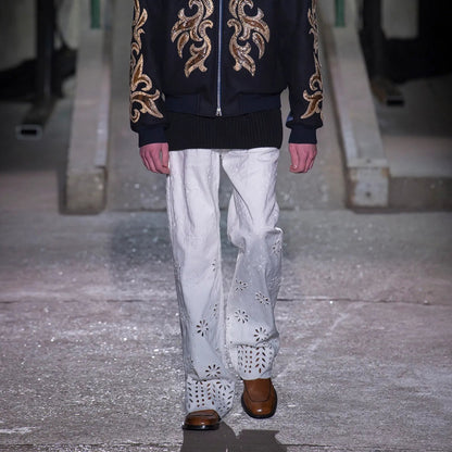 Dries Van Noten Floral Laser Cut Jeans - AW18