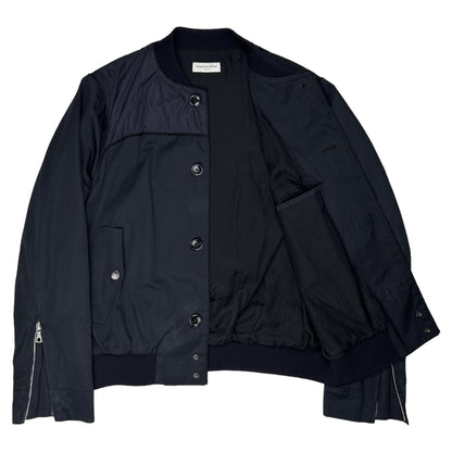 Dries Van Noten Chest Panel Leather Trim Bomber Jacket - SS12