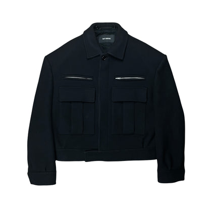 Raf Simons Cropped Military Wool Jacket - AW19