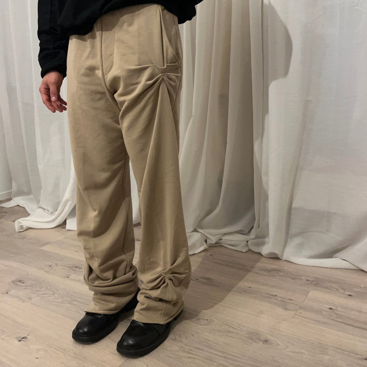 Dries Van Noten Distorted Sweat Pants Beige