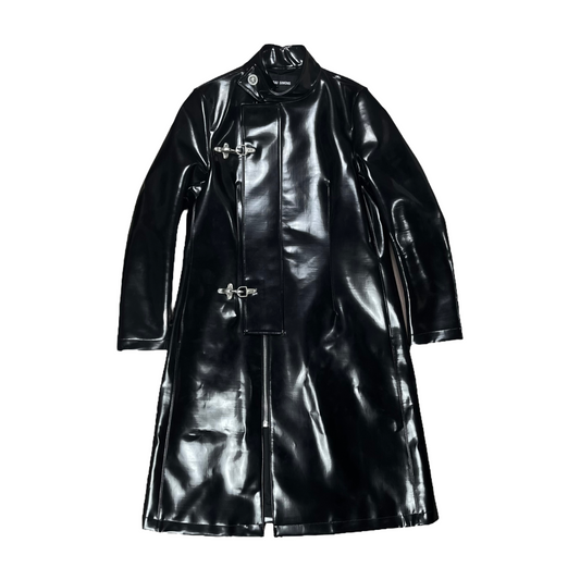 Raf Simons Fireman Buckle Leather Coat - SS18