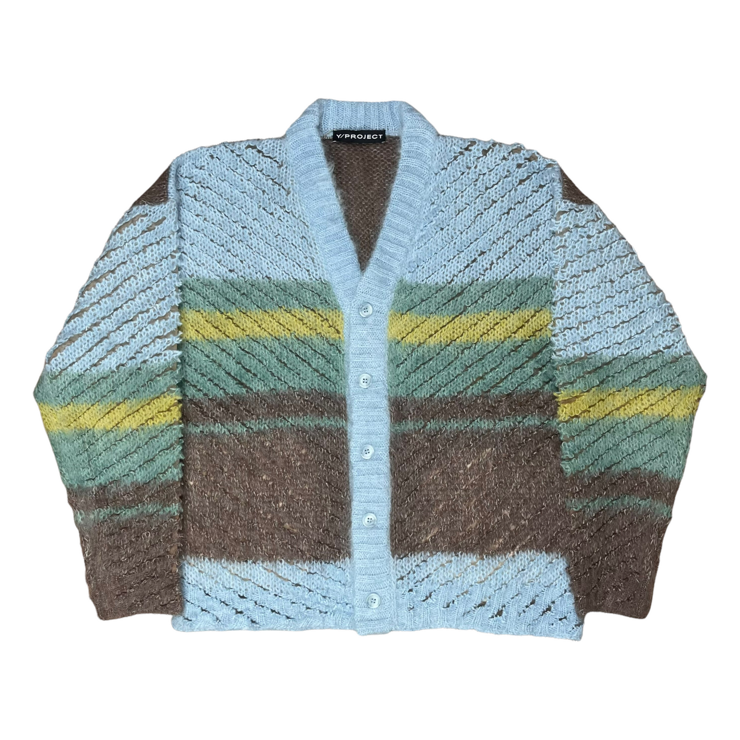 Y/Project Striped Mohair Knit Cardigan - AW20