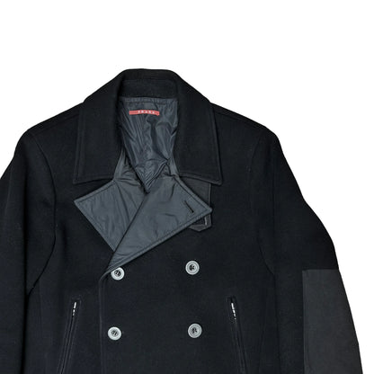 Prada Nylon Detail Caban Wool Coat - AW08