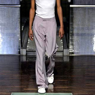 Raf Simons Wide Leather Patch Button Trousers - SS05
