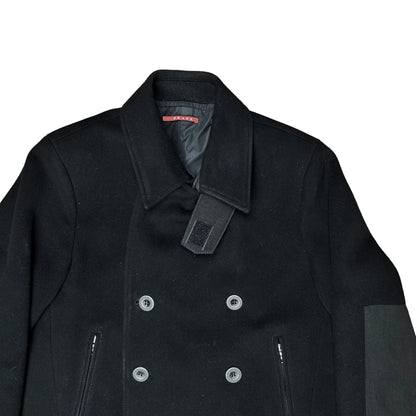 Prada Nylon Detail Caban Wool Coat - AW08