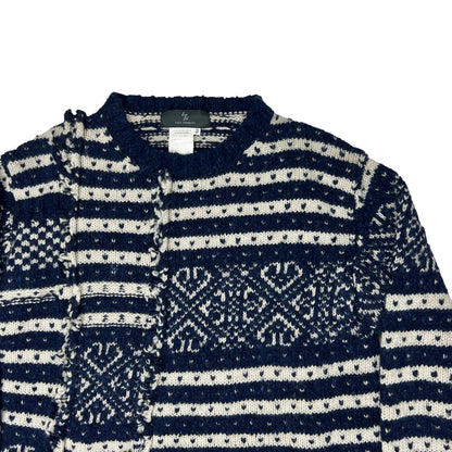 Y’s by Yohji Yamamoto Nordic Patchwork Knit Sweater - AW93