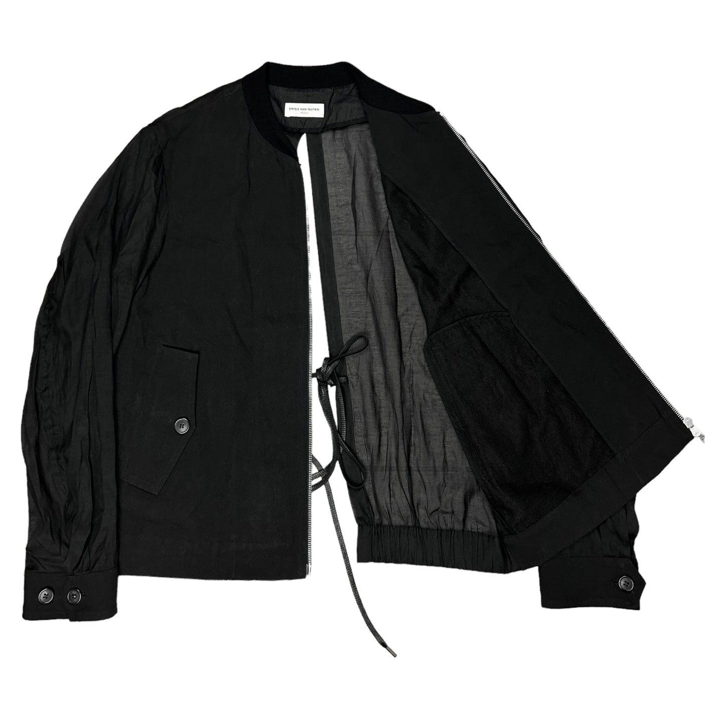 Dries Van Noten Hybrid Sheer Laced Bomber Jacket