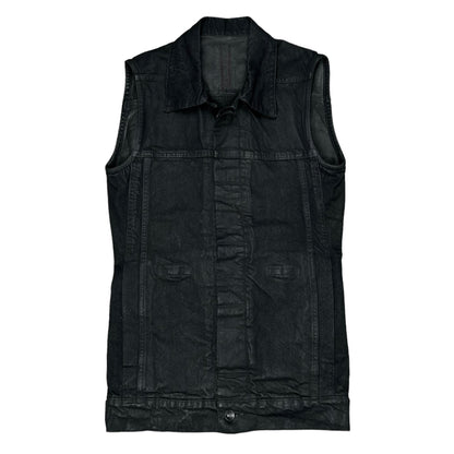 Rick Owens DRKSHDW Waxed Trucker Vest