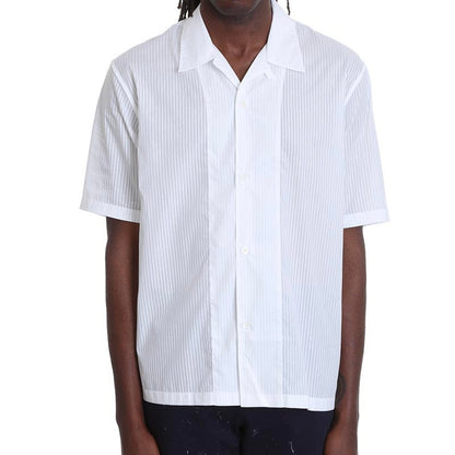 Maison Margiela Vertical Striped Camp Collar Short Sleeve Shirt - SS20