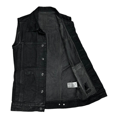 Rick Owens DRKSHDW Waxed Trucker Vest