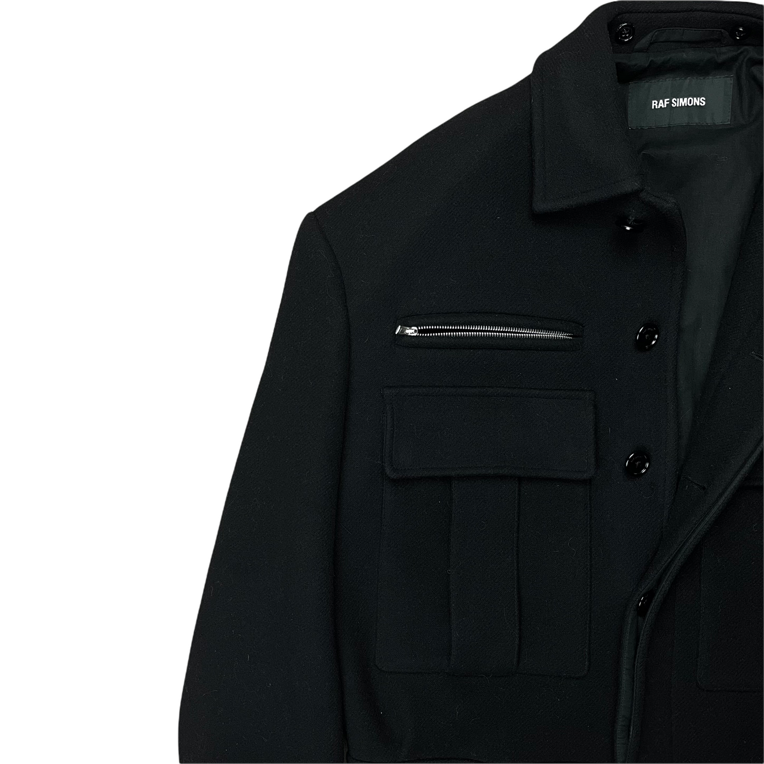 Raf Simons Cropped Military Wool Jacket - AW19