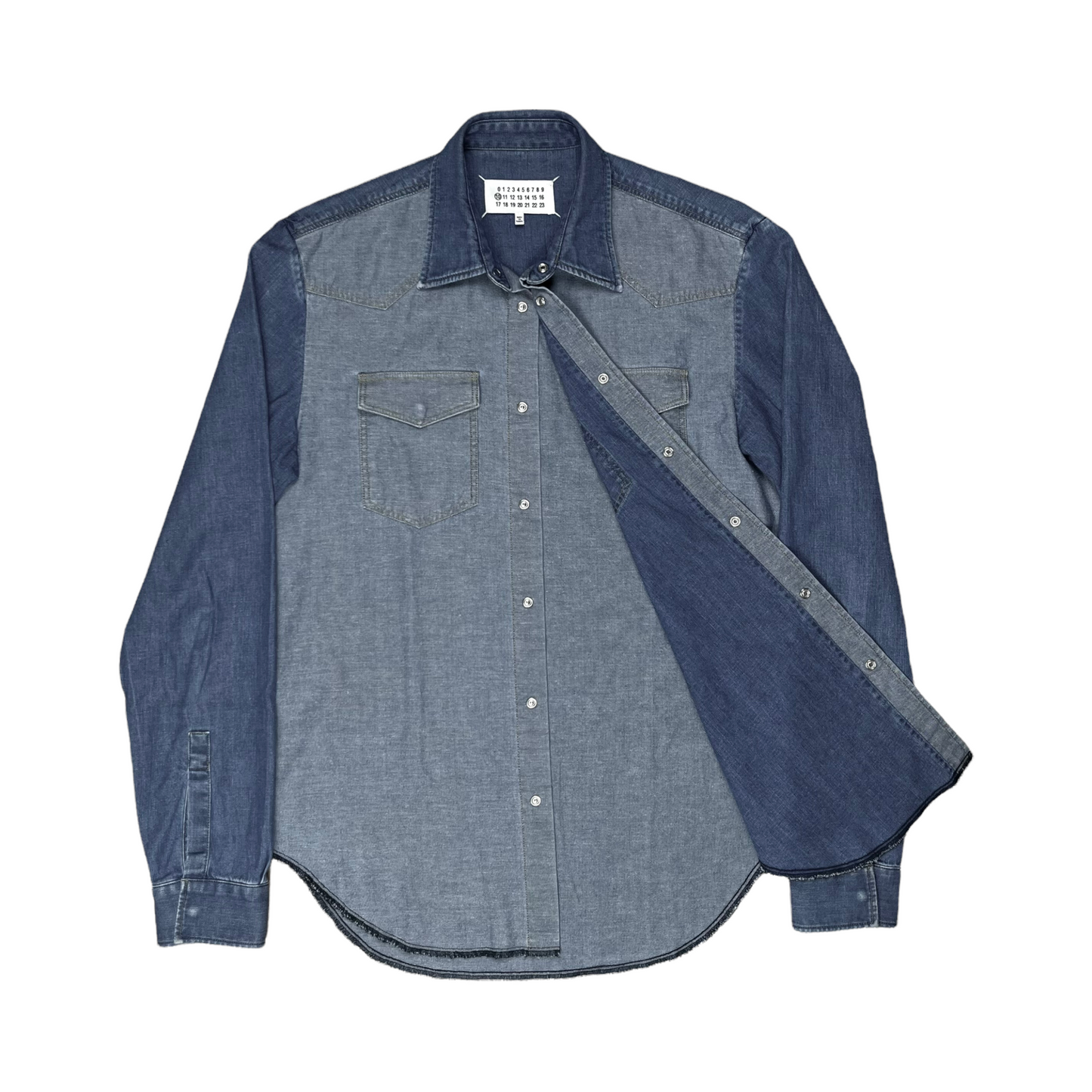 Maison Margiela Two Tone Patchwork Denim Shirt - SS17