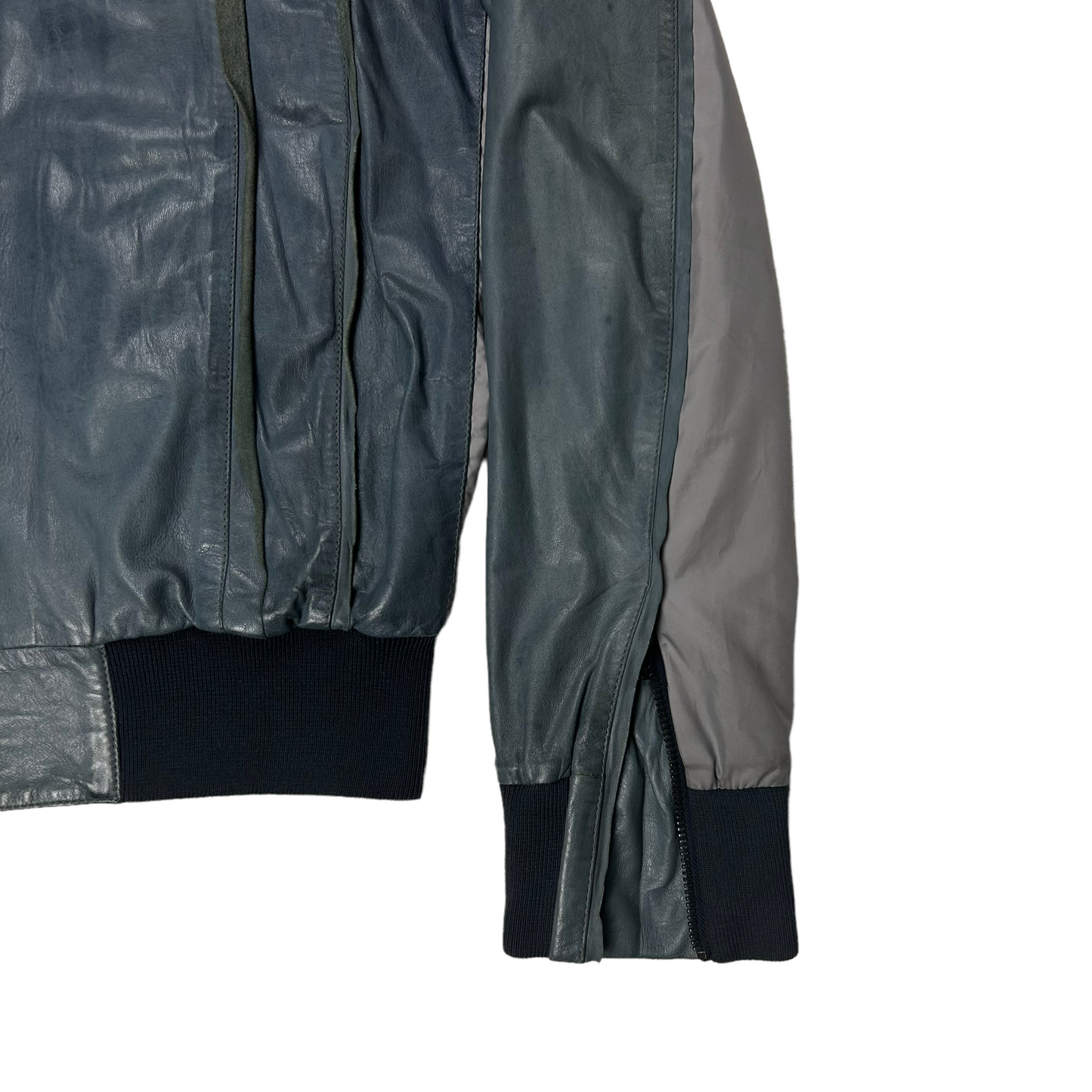 Maison Martin Margiela Pleated Leather Bomber Jacket - SS14