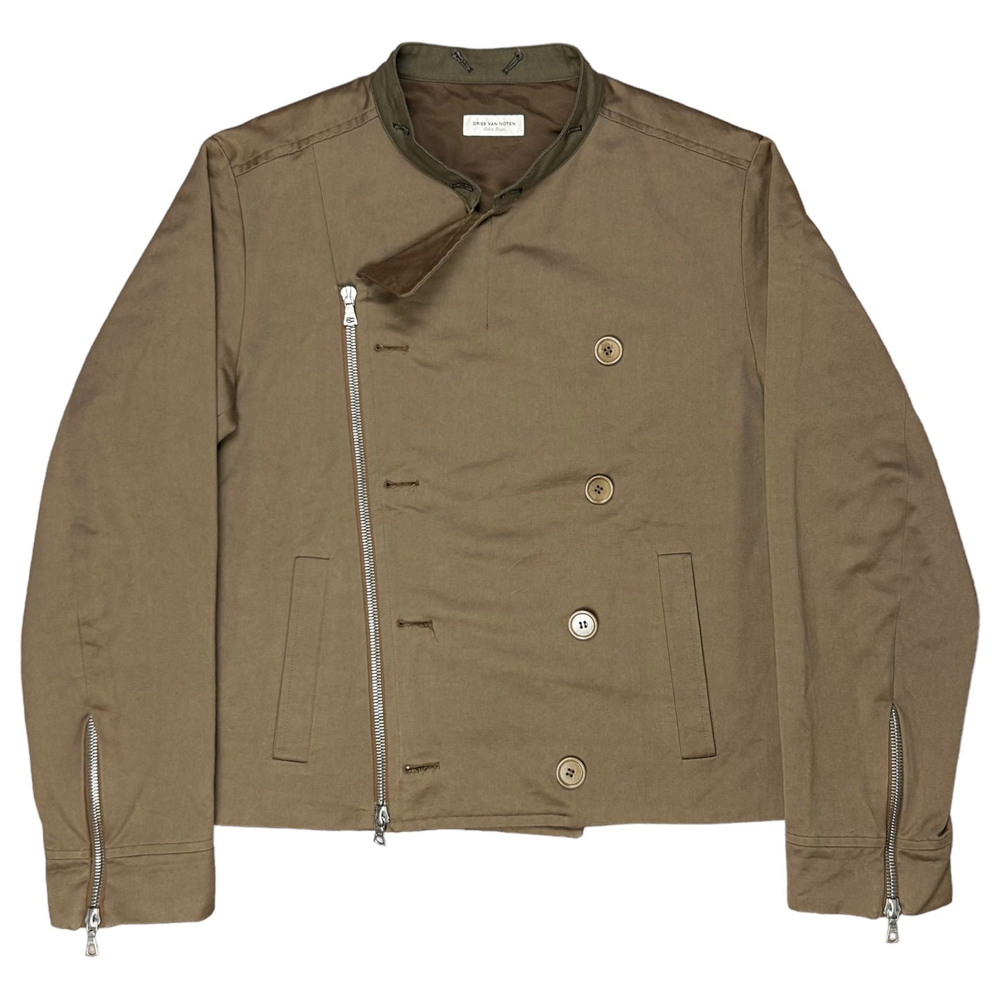 Dries Van Noten Faux Fur Collar Work Jacket