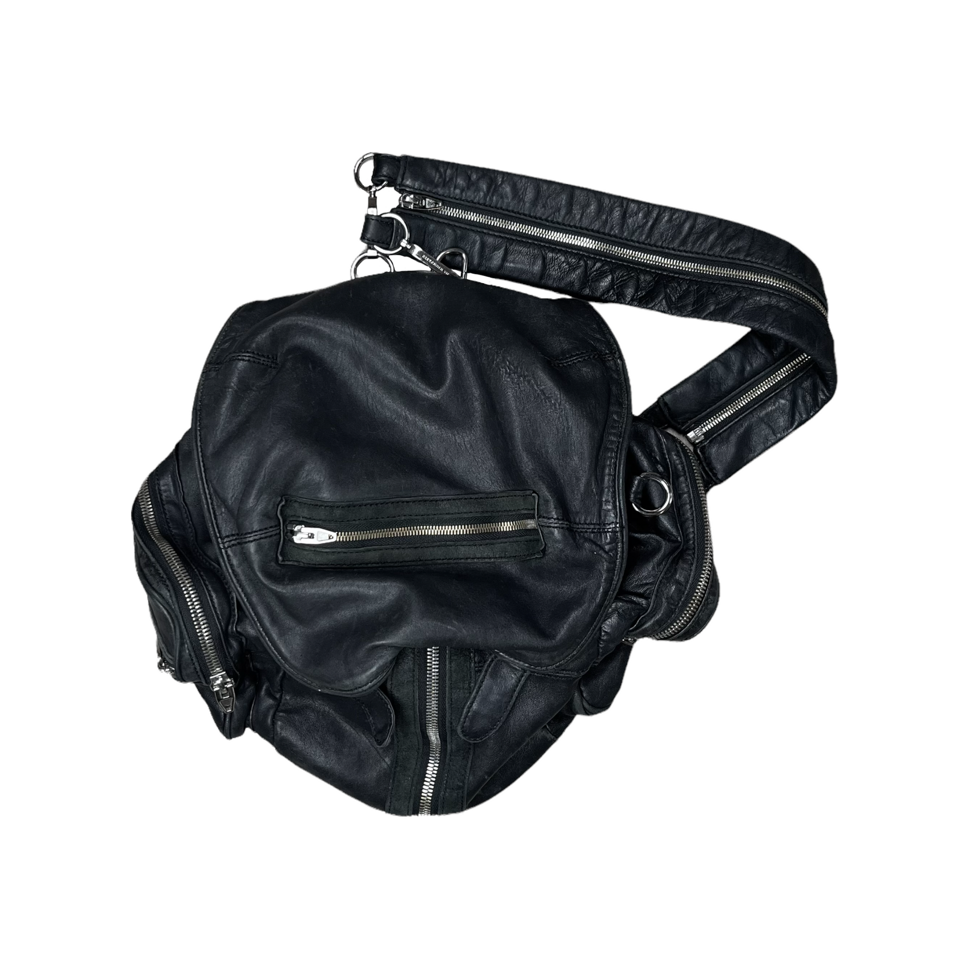Alexander Wang Leather Hybrid Zip Bag Vertical Rags Alexander Wang Leather Hybrid Zip Bag Vertical Rags
