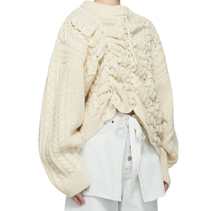 Y/Project Lace Up Cable Knit Sweater - SS20