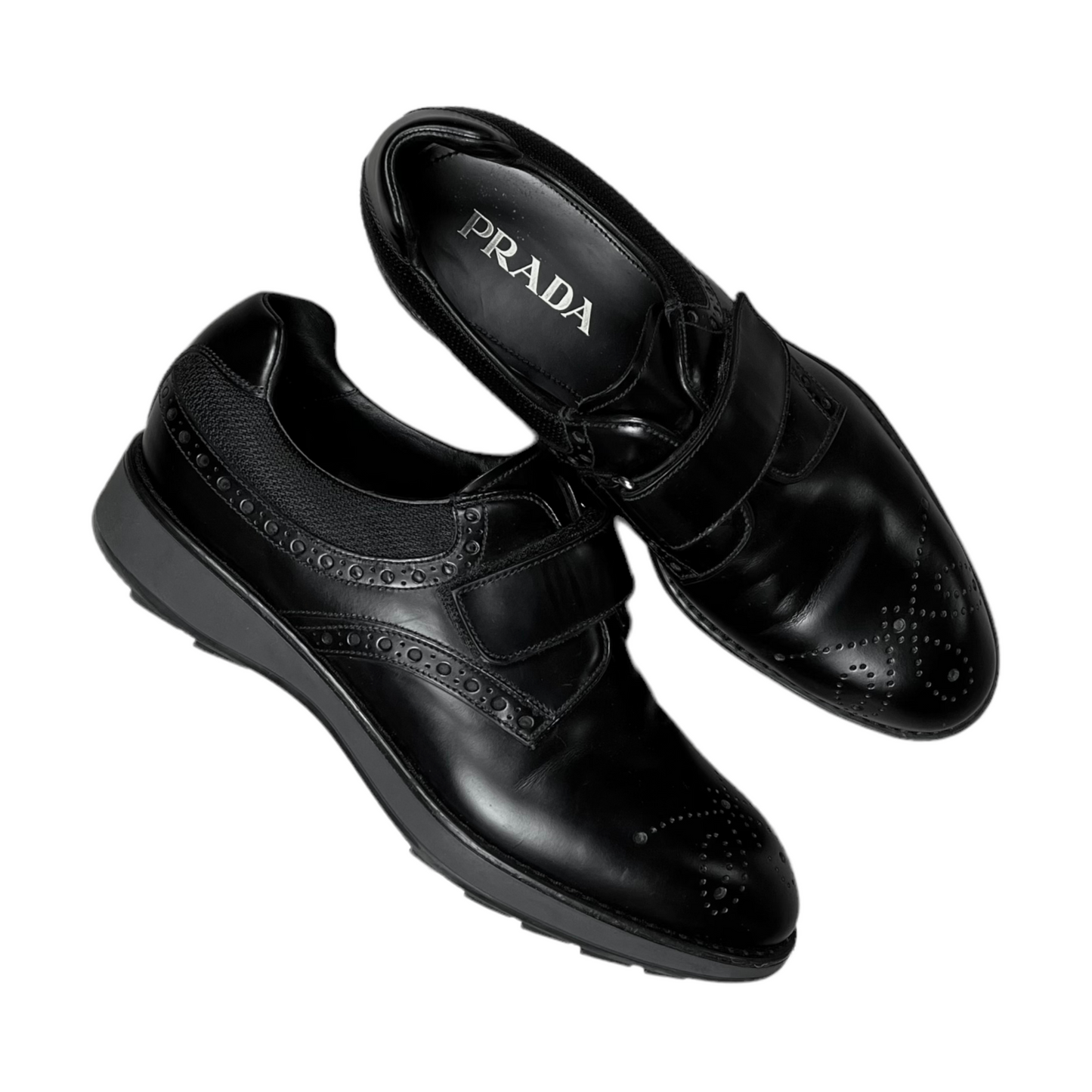 Prada Velcro Strap Brogue Derbies - SS18