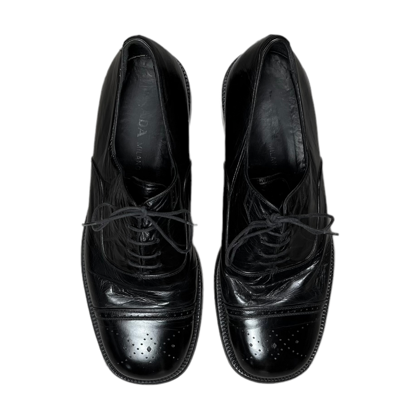 Prada Perforated Round Toe Derbies - AW12