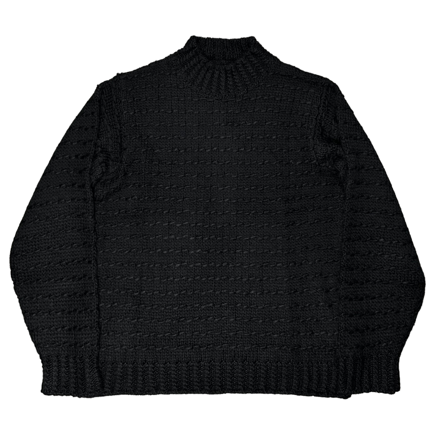 RAF by Raf Simons Embroidered Stripe Knit Sweater - AW05