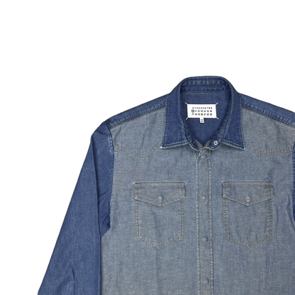 Maison Margiela Two Tone Patchwork Denim Shirt - SS17