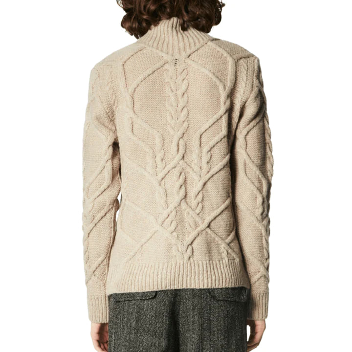 Dries Van Noten Cable Knit Mock Neck Sweater - AW21