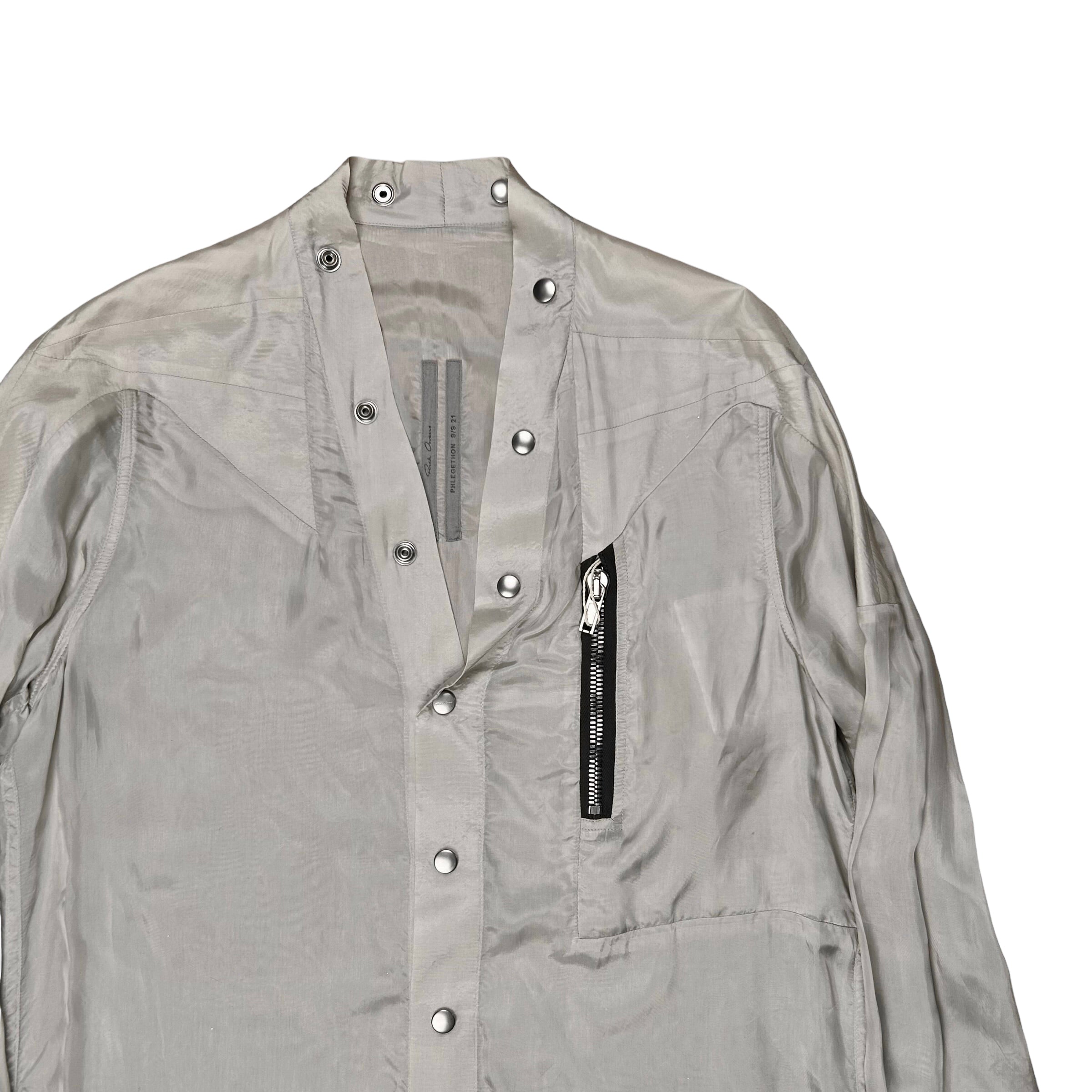 Rick Owens Cupro Larry Shirt Oyster - SS21 – Vertical Rags