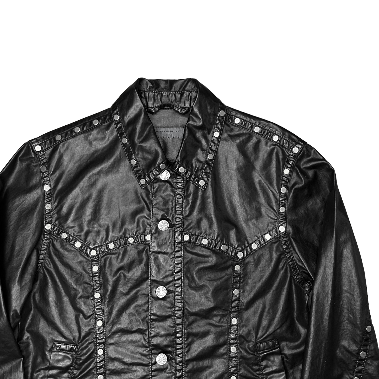 Dries Van Noten Studded Vegan Leather Jacket - AW18