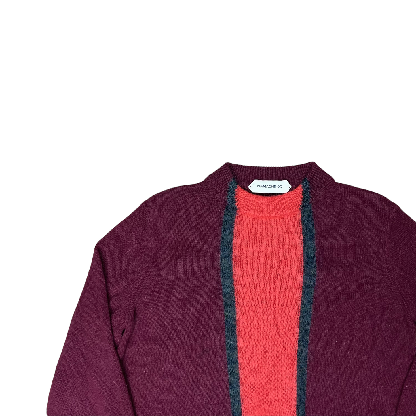 Namacheko Color Block Stripe Mohair Sweater Red - AW18
