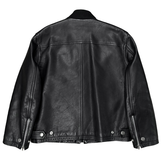 Comme des Garcons Homme Cropped Leather Zip Bomber Jacket - AD1990