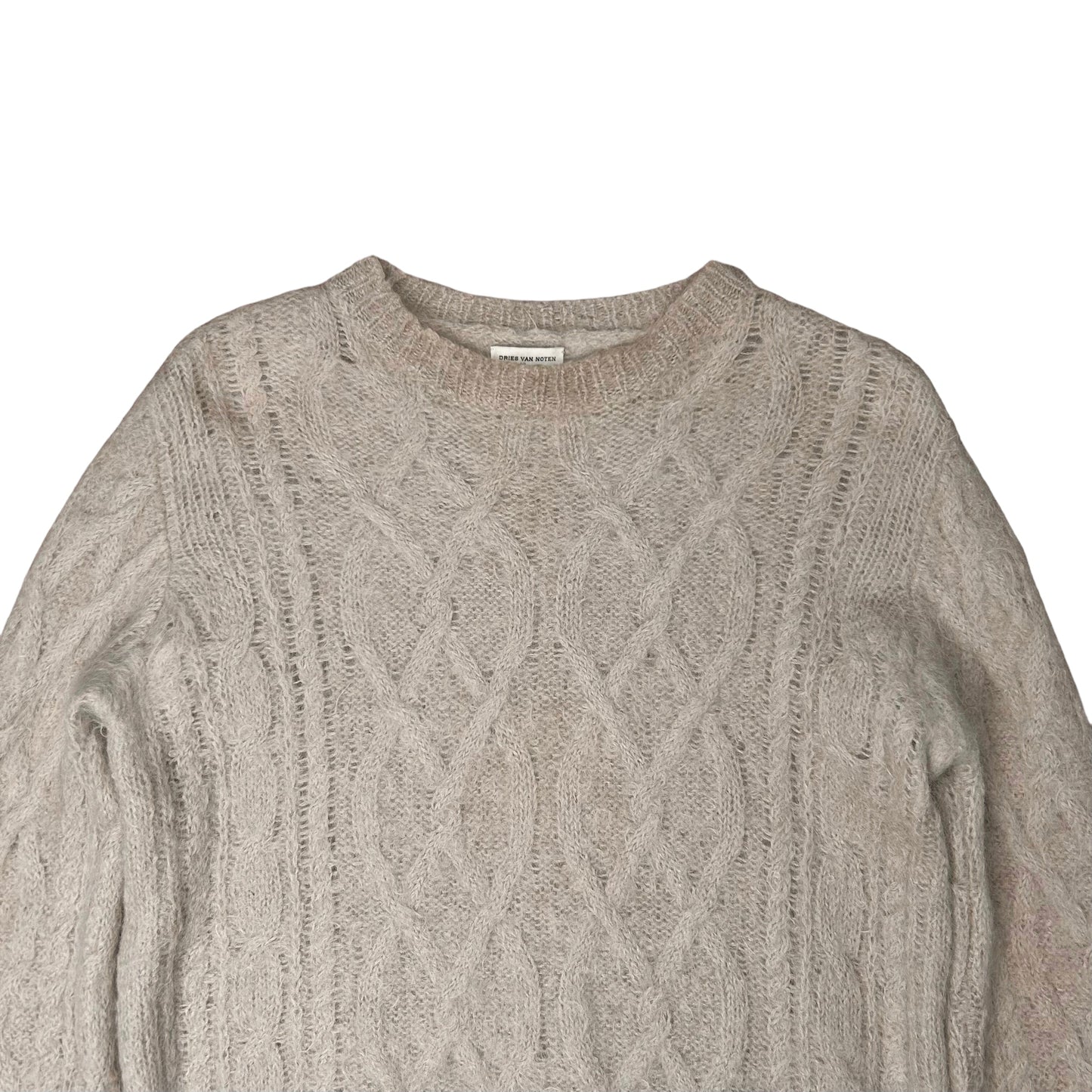 Dries Van Noten Cropped Alpaca Blend Cable Knit Sweater - AW17