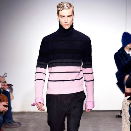 Raf Simons Striped Mohair Punk Sweater - AW13