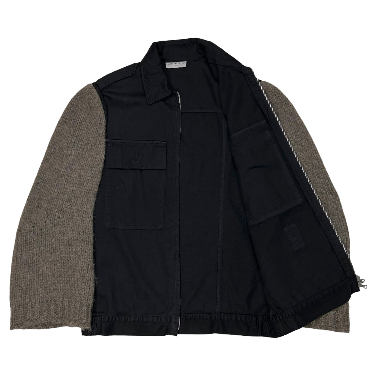 Dries Van Noten Hybrid Wool Sleeve Jacket