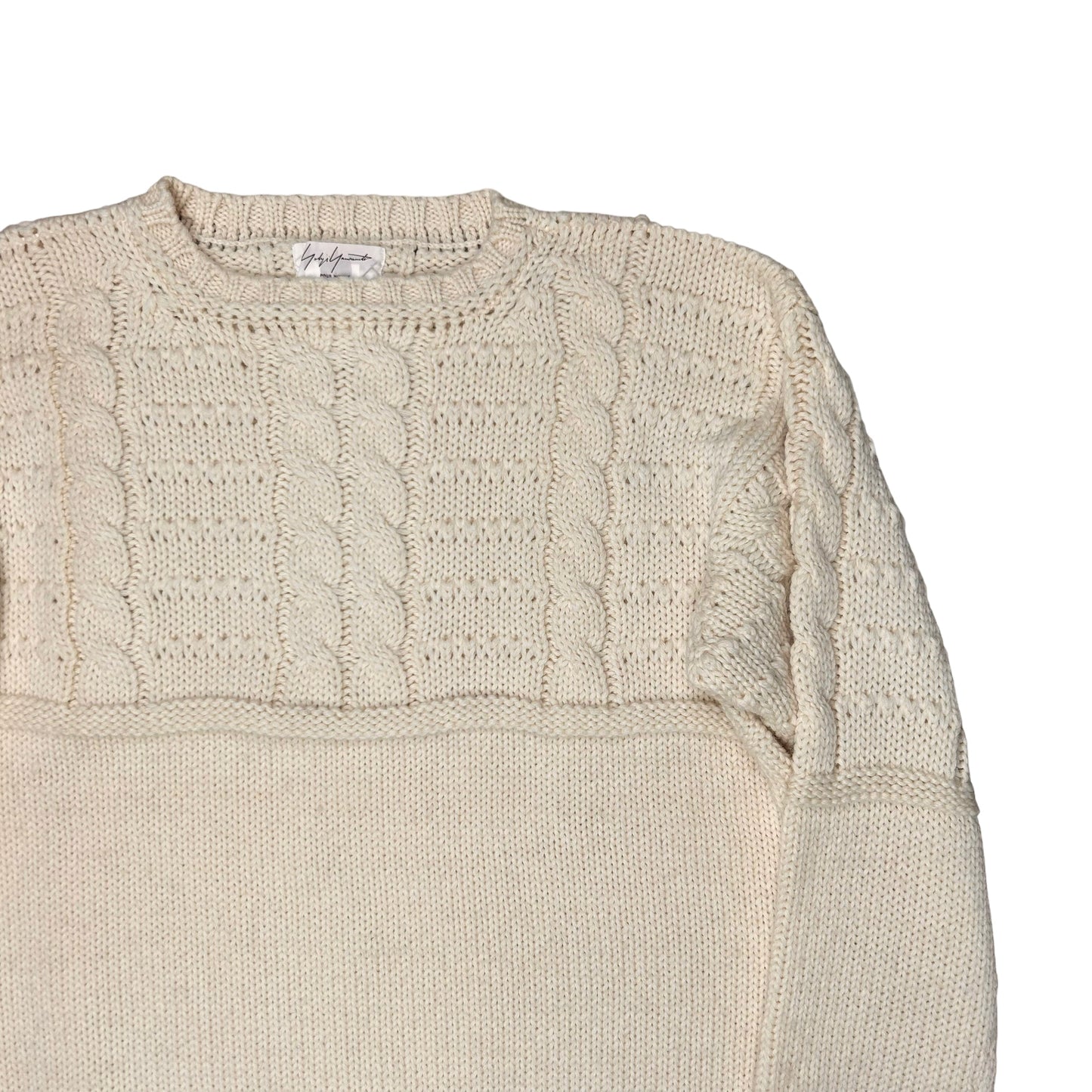 Yohji Yamamoto Pour Homme Hybrid Cable Knit Sweater - AW93