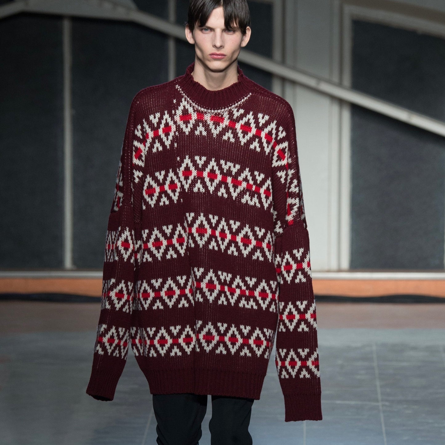 Raf Simons Patchwork Pattern Knit Sweater - AW16