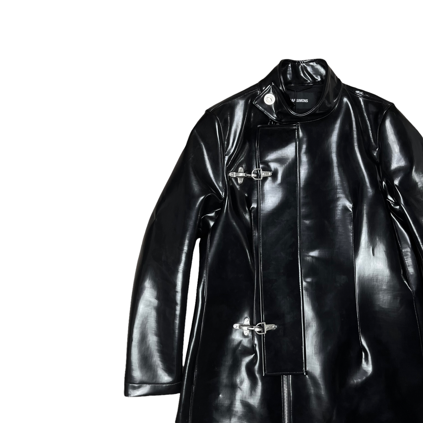 Raf Simons Fireman Buckle Leather Coat - SS18