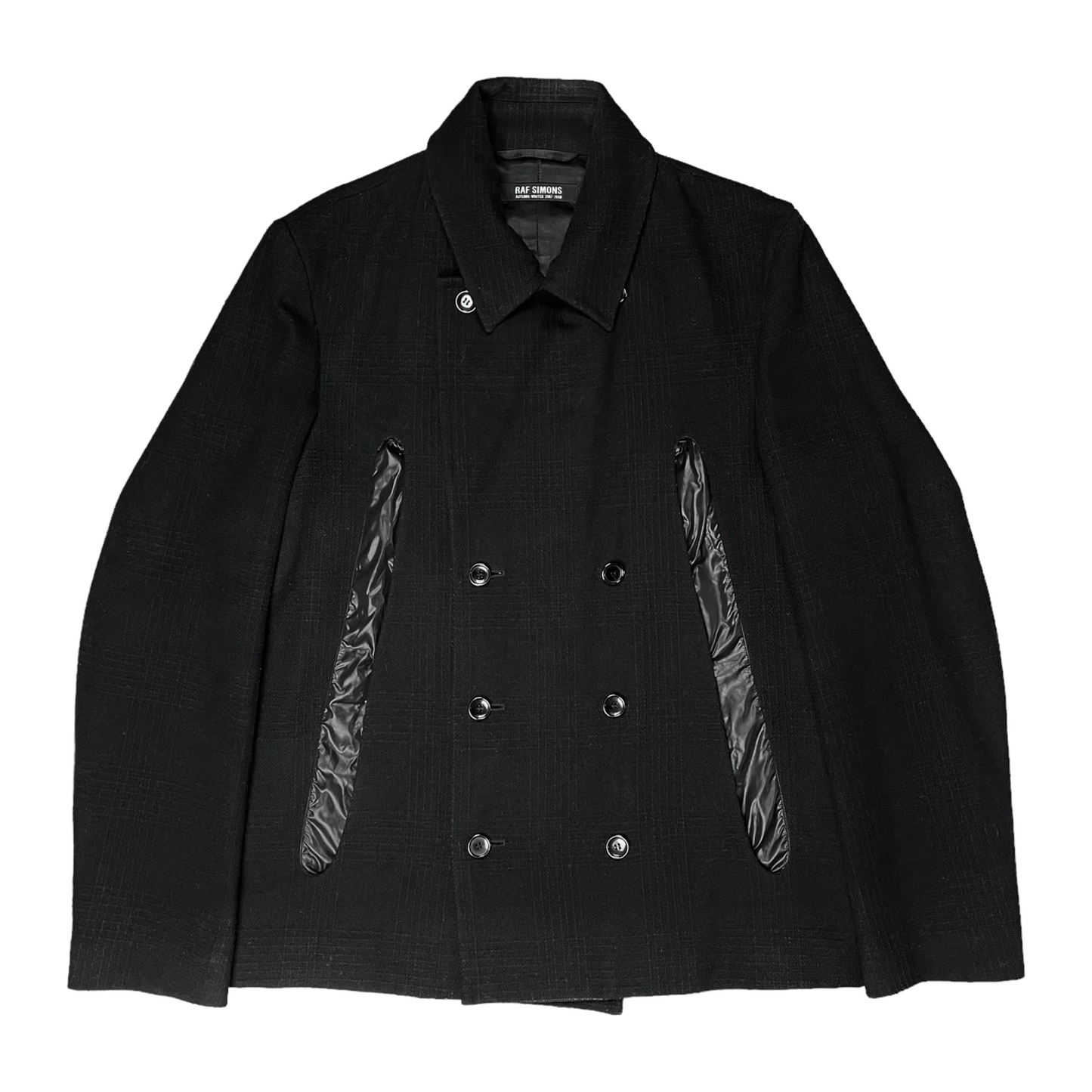 Raf Simons Nylon Detail Peacoat - AW07