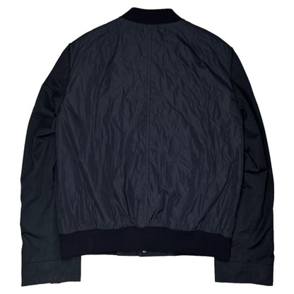 Dries Van Noten Chest Panel Leather Trim Bomber Jacket - SS12